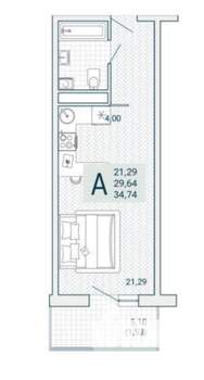 1-к квартира, вторичка, 35м2, 2/10 этаж