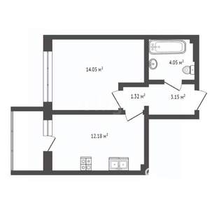 1-к квартира, вторичка, 34м2, 14/16 этаж