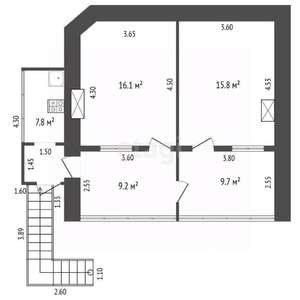 2-к квартира, вторичка, 50м2, 2/2 этаж