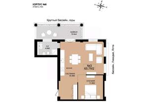 1-к квартира, вторичка, 66м2, 2/5 этаж