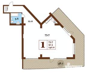 Студия квартира, вторичка, 140м2, 9/17 этаж