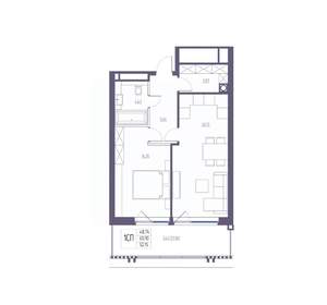 1-к квартира, вторичка, 60м2, 5/8 этаж