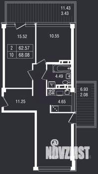 3-к квартира, вторичка, 68м2, 2/8 этаж