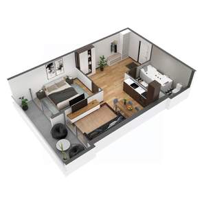 2-к квартира, строящийся дом, 56м2, 9/11 этаж