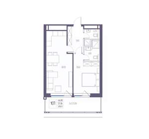 1-к квартира, вторичка, 57м2, 6/8 этаж