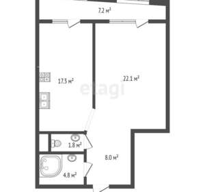 1-к квартира, вторичка, 63м2, 10/18 этаж
