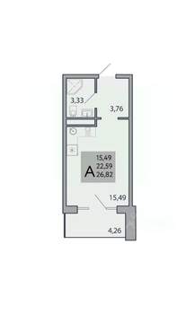Студия квартира, вторичка, 27м2, 5/9 этаж