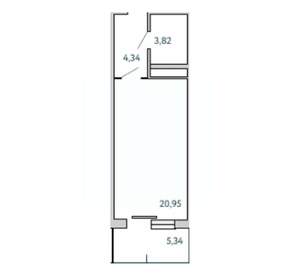 1-к квартира, вторичка, 34м2, 7/10 этаж