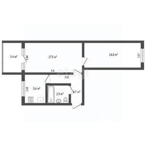 2-к квартира, вторичка, 45м2, 3/5 этаж