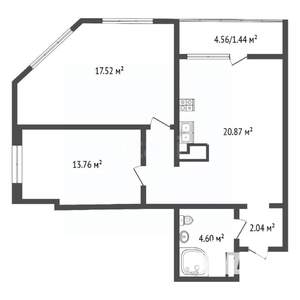 3-к квартира, вторичка, 64м2, 12/16 этаж