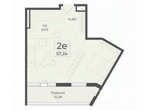 Студия квартира, вторичка, 57м2, 4/7 этаж