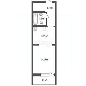 Студия квартира, вторичка, 33м2, 3/16 этаж