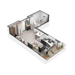 1-к квартира, строящийся дом, 41м2, 4/8 этаж
