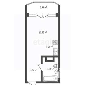 Студия квартира, вторичка, 34м2, 2/11 этаж