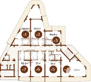 1-к квартира, вторичка, 140м2, 2/15 этаж