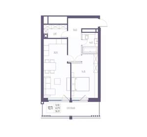 1-к квартира, вторичка, 64м2, 3/8 этаж