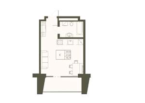 1-к квартира, строящийся дом, 34м2, 5/22 этаж