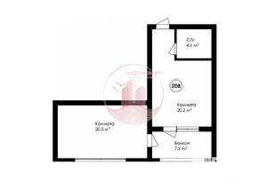 2-к квартира, вторичка, 53м2, 2/5 этаж