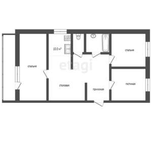 3-к квартира, вторичка, 103м2, 2/4 этаж