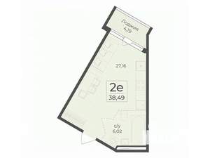 Студия квартира, вторичка, 38м2, 4/7 этаж