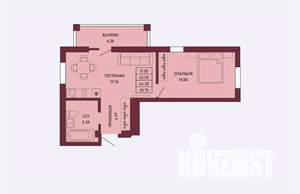 1-к квартира, вторичка, 44м2, 12/16 этаж