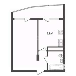 1-к квартира, вторичка, 40м2, 2/9 этаж