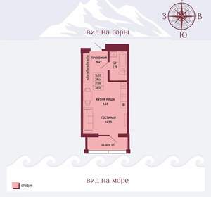 Студия квартира, вторичка, 31м2, 3/17 этаж