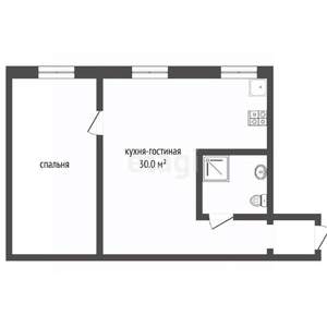 2-к квартира, вторичка, 45м2, 2/3 этаж