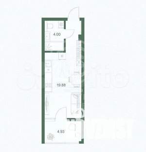 Студия квартира, вторичка, 30м2, 5/8 этаж