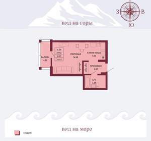 Студия квартира, вторичка, 31м2, 8/17 этаж
