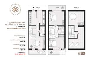 3-к квартира, вторичка, 149м2, 3/5 этаж