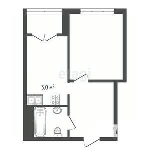 Студия квартира, сданный дом, 45м2, 5/8 этаж