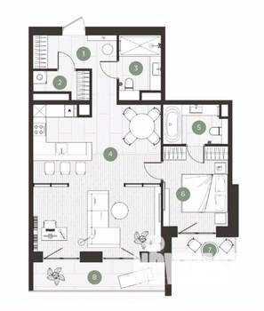 3-к квартира, строящийся дом, 89м2, 7/9 этаж