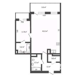 2-к квартира, вторичка, 89м2, 9/9 этаж