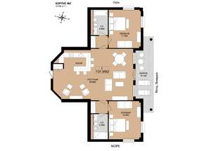 3-к квартира, вторичка, 132м2, 4/8 этаж