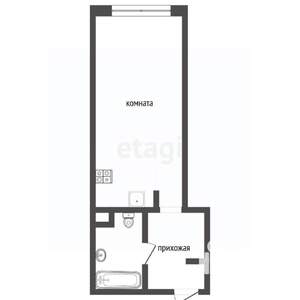 Студия квартира, вторичка, 25м2, 1/2 этаж