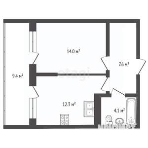 2-к квартира, вторичка, 47м2, 1/8 этаж