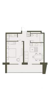 1-к квартира, вторичка, 55м2, 11/22 этаж