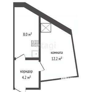 1-к квартира, вторичка, 24м2, 1/1 этаж