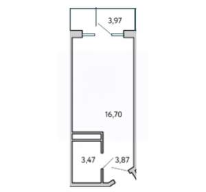 Студия квартира, вторичка, 28м2, 6/10 этаж