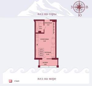 Студия квартира, вторичка, 31м2, 8/17 этаж