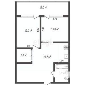 3-к квартира, вторичка, 65м2, 6/9 этаж