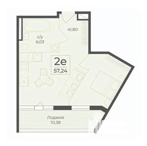 2-к квартира, строящийся дом, 57м2, 4/15 этаж