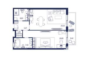 2-к квартира, вторичка, 86м2, 3/8 этаж