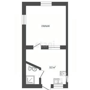 1-к квартира, вторичка, 44м2, 2/2 этаж