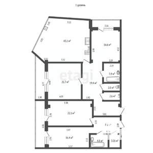 4-к квартира, вторичка, 219м2, 1/7 этаж