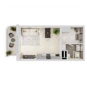 Студия квартира, строящийся дом, 42м2, 4/19 этаж