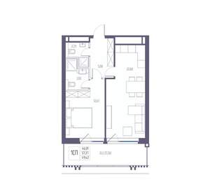 1-к квартира, вторичка, 57м2, 6/8 этаж