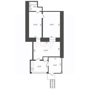 4-к квартира, вторичка, 62м2, 1/2 этаж