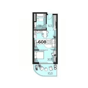 2-к квартира, строящийся дом, 55м2, 6/6 этаж